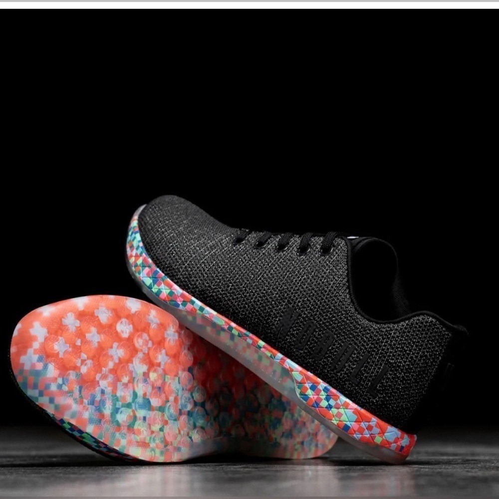 NOBULL Heathered Gray Rainbow Pixel Outwork Edge (Impact) Athletic Shoes 8.5